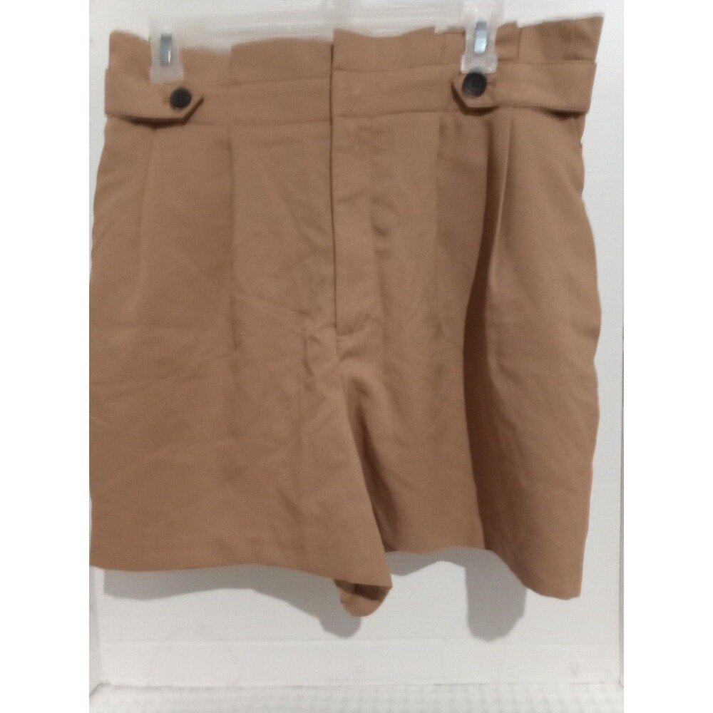 Banana Republic Short Women's Size 12 Brown Paperbag Waisted Pleated Solid